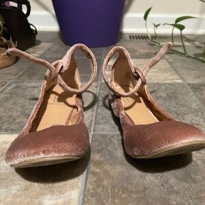 Ballet flats with ankle straps